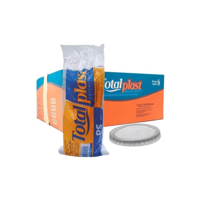TAMPA PLASTICA PARA COPO ISOPOR TPT-240ML 10X100 UNIDADES