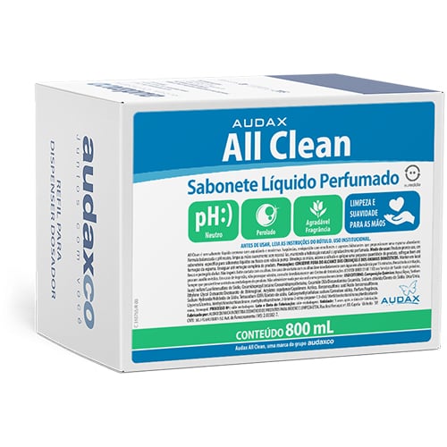 SABONETE LIQUIDO AUDAX ALLCLEAN 800ML ERVA DOCE FRESCOR DA MANHA REFIL
