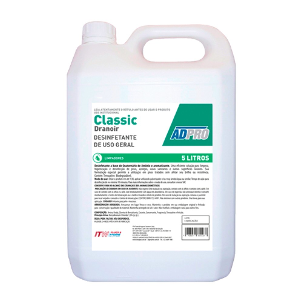 DESINFETANTE CLASSIC DRANOIR ADPRO 5L DILUICAO 1/30