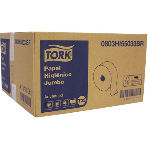 PAPEL HIGIENICO INSTITUCIONAL FOLHA SIMPLES TORK ADV 8X300M