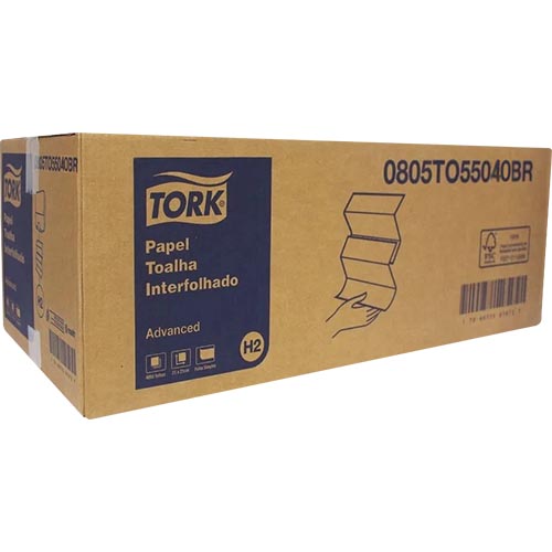 TOALHA PAPEL 3 DOBRAS FOLHA DUPLA 4160 FOLHAS 21X21CM TORK ADV