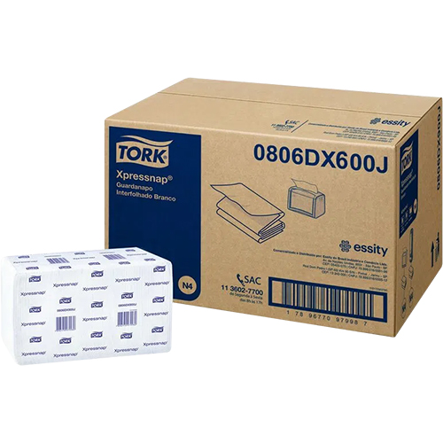 GUARDANAPO FOLHA SIMPLES XPRESSNAP 21,6X21,6 6000FL TORK