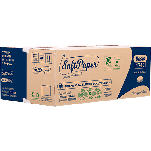 TOALHA PAPEL 2 DOBRAS VIRGEM 5000 FOLHAS 20X20CM CAPAPER BASIC 
