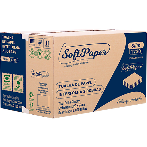 TOALHA PAPEL 2 DOBRAS VIRGEM 2000FLS 20X23 CAPAPER SLIM 