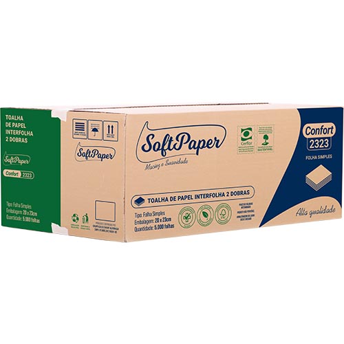 TOALHA PAPEL 2 DOBRAS VIRGEM 5000 FOLHAS 20X23CM CAPAPER CONFORT