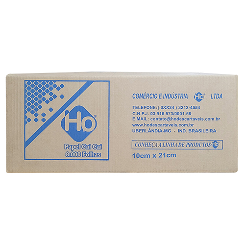 PAPEL HIGIENICO FOLHA SIMPLES 10X21CM CAICAI HO 8000 