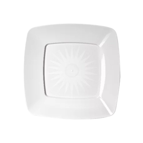 PRATO QUADRADO 21CM BRANCO PQB-021 1X10 UNIDADES STRAWPLAST 