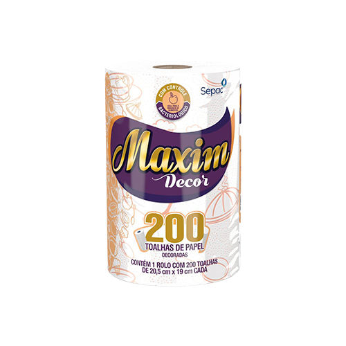 TOALHA PAPEL BRANCA DECOR 1X200FOLHAS MAXIM 
