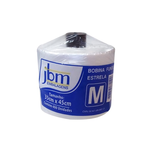 SACO BOBINA ESTRELA 35X45CM 400 UNIDADES JBM 