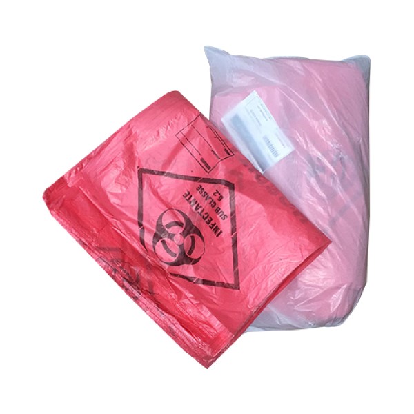 SACO VERMELHO HOSPITALAR 60 LITROS ECOLOGICO GOIAS PLASTICOS 100 UNIDADES