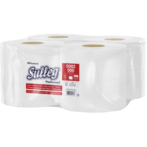 PAPEL HIGIENICO INSTITUCIONAL FOLHA SIMPLES SULLEG PREMIUM 8X500M 