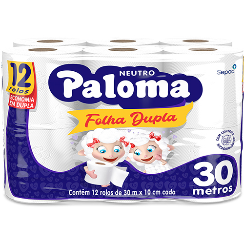 PAPEL HIGIENICO FOLHA DUPLA PALOMA NEUTRO LEVE 12 PAGUE 11 C/30M 