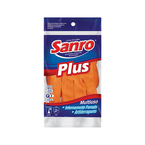 LUVA LARANJA PLUS TAMANHO P SANRO