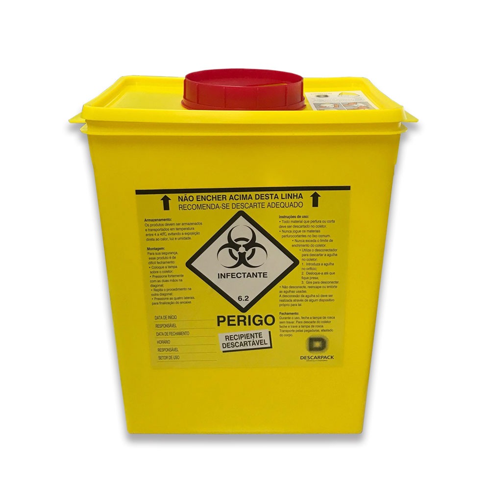 CAIXA COLETORA PERFUROCORTANTE RIGIDO 13L DESCARPACK 
