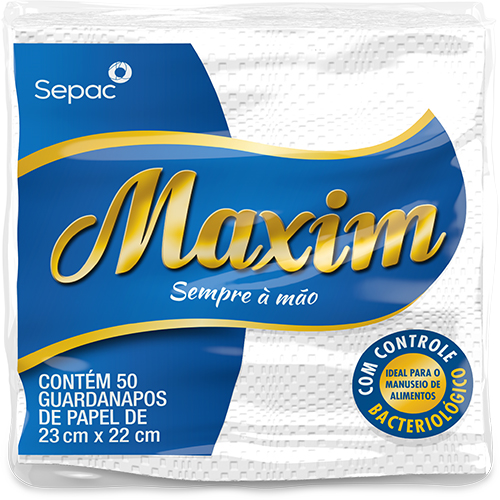 GUARDANAPO FOLHA SIMPLES MAXIM 23X22CM 1X50UNIDADE