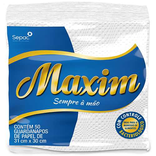 GUARDANAPO FOLHA SIMPLES MAXIM 31X30CM 1X50UNIDADE
