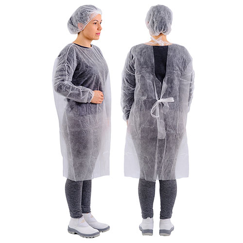 AVENTAL TNT MANGA LONGA COM CINTO G40 10 UNIDADES PREVEMAX