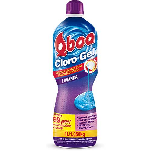 DETERGENTE CLORO GEL LAVANDA 1L QBOA
