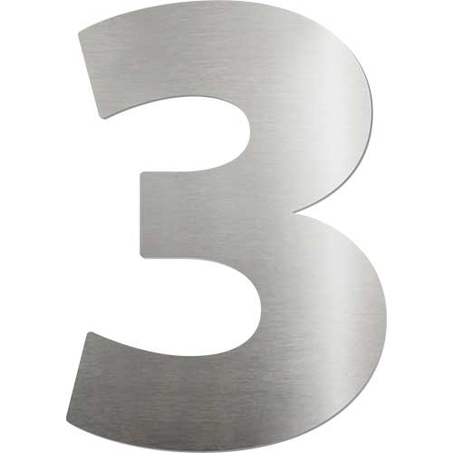 PLACA SINALIZADORA ACO INOX NUMERO 3 BIOTAG