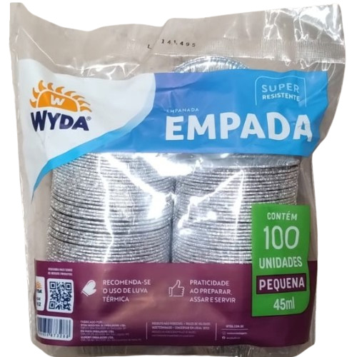 FORMA DE ALUMINIO EMPADA PEQUENA 45ML COM 100 UNIDADES WYDA 