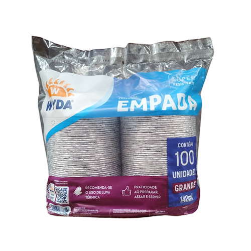FORMA DE ALUMINIO EMPADA GRANDE 140ML COM 100 UNIDADES WYDA 