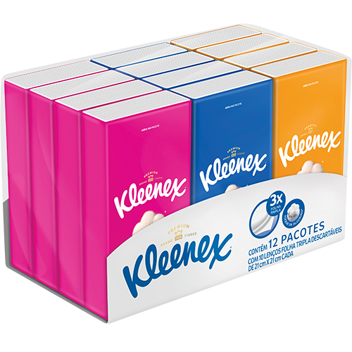 LENCO PAPEL KLEENEX BOLSO COM 12 CONJUNTOS COM 10 UNIDADES
