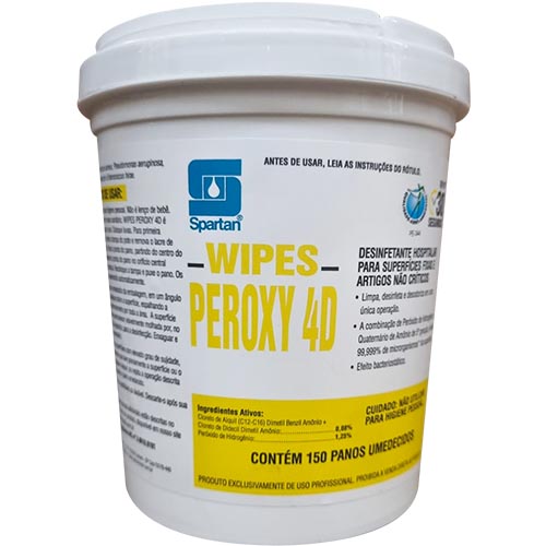 WIPES UMEDECIDO PEROXY 4D COM 150 UNIDADES SPARTAN