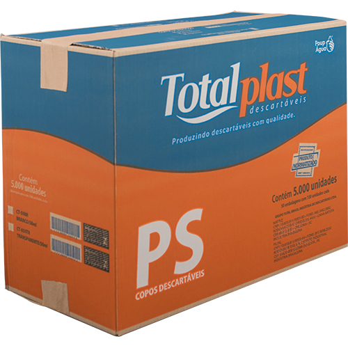 COPO DESCARTAVEL BRANCO 50ML PS 1X100 UNIDADES TOTALPLAST 