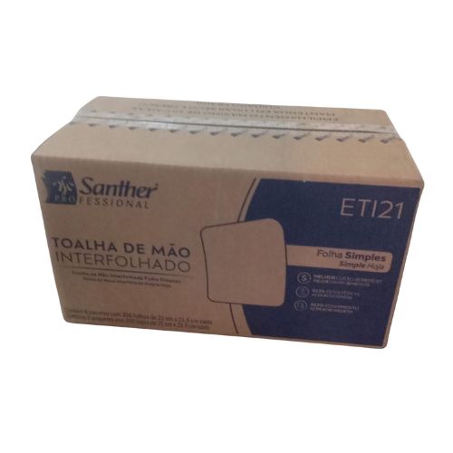 TOALHA DE PAPEL 2D BRANCA CELULOSE ECO 2100 FOLHAS ETI21 21X21,5 SANTHER 