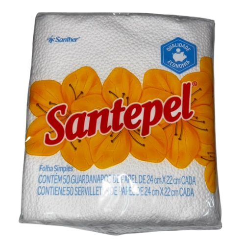 GUARDANAPO SANTEPEL FOLHA SIMPLES GSP33 33X30COM 48X50 UNIDADES 