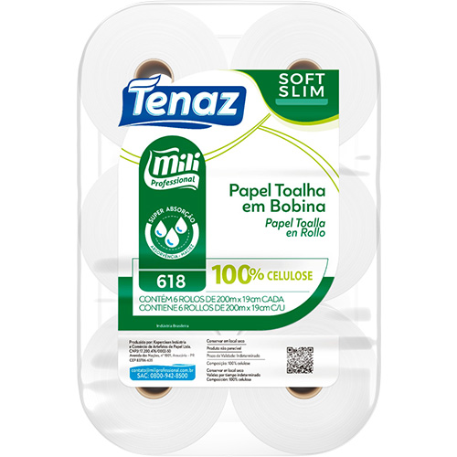 TOALHA BOBINA 6X200M SOFT MILI 20GR