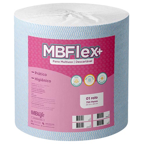 PANO MULTIUSO 28CMX300M AZUL COM 750 UNIDADES MBFLEX