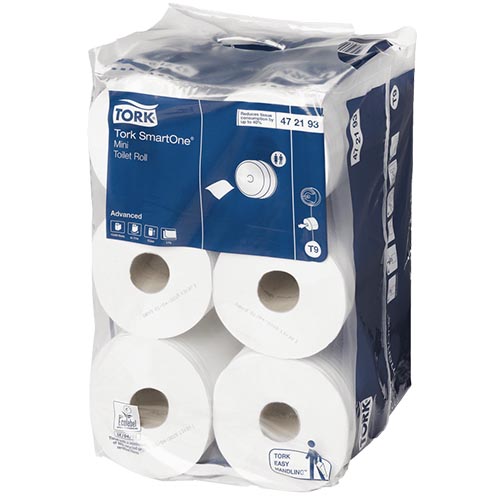 PAPEL HIGIENICO INSTITUCIONAL FOLHA DUPLA TORK SMART ONE 6X1250M