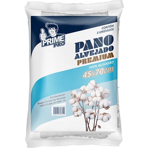 SACO ALVEJADO PREMIUM 45X70CM MERCATEX COM 5 UNIDADES 