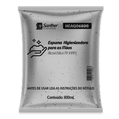 ALCOOL ESPUMA 800ML ANTI-SEPTICO QUARTZ 