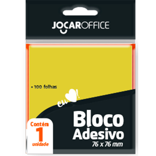 BLOCO ADESIVO AMARELO 76X76 JOCAR