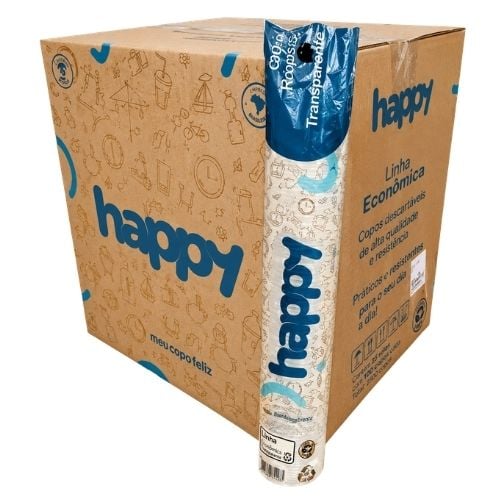 COPO DESCARTAVEL BRANCO 150ML PS 25X100 UNIDADES HAPPY 
