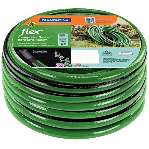 MANGUEIRA FLEX TRAMONTINA VERDE EM PVC 4 CAMADAS 50 M