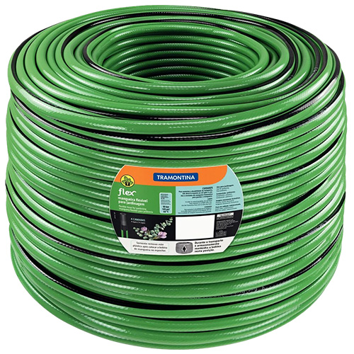 MANGUEIRA FLEX TRAMONTINA VERDE EM PVC 3 CAMADAS 100 M