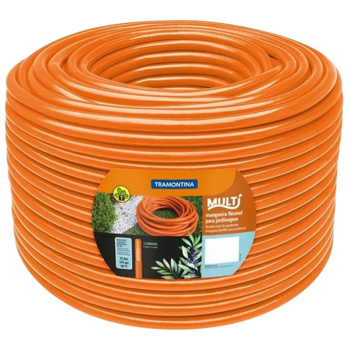 MANGUEIRA MULTI 1/2 TRAMONTINA LARANJA EM PVC 3 CAMADAS 100 M