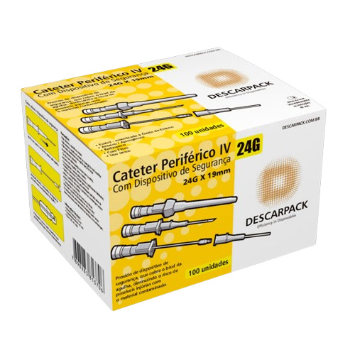 CATETER DISPOSITIVO DE SEGURANCA 24G AMARELA DESCARPACK