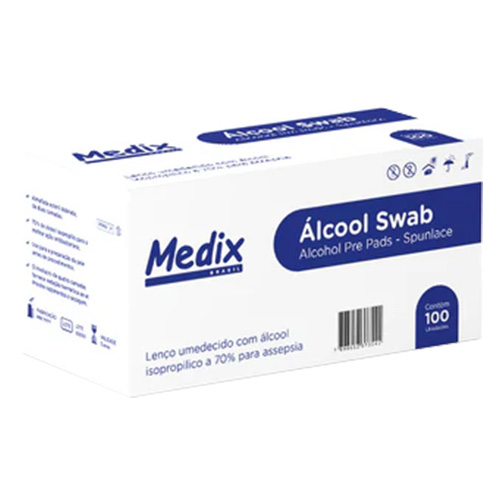 ALCOOL SWAB COM 100 UNIDADES MEDIX