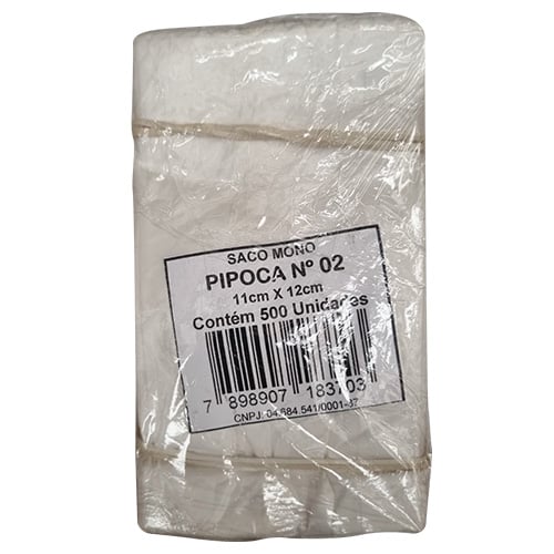 SACO DE PAPEL MONO PARA PIPOCA P2 COM 500 UNIDADES KAMP