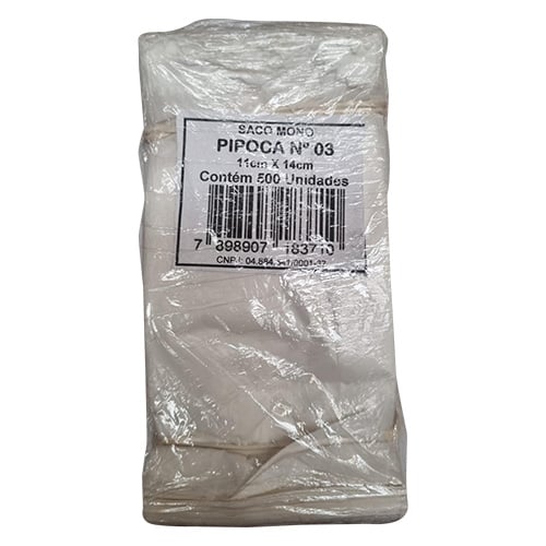 SACO DE PAPEL MONO PARA PIPOCA P3 COM 500 UNIDADES KAMP