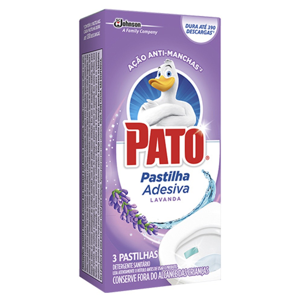 PATO PASTILHA ADESIVA LAVANDA COM 3 UNIDADES