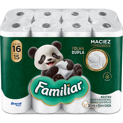 PAPEL HIGIENICO FOLHA DUPLA FAMILIAR LEVE 16 PAGUE 15 
