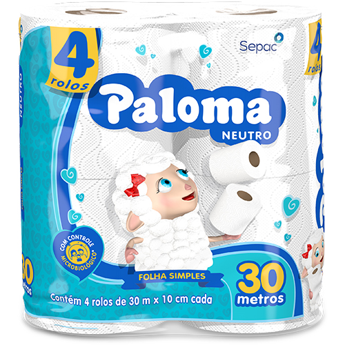 PAPEL HIGIENICO FOLHA SIMPLES PALOMA NEUTRO C/30M 16X4UN 