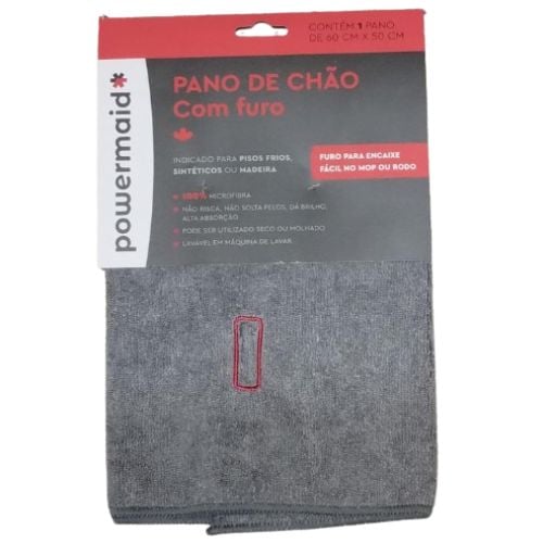 PANO MICROFIBRA DE CHAO 60X50CM CINZA POWERMAID