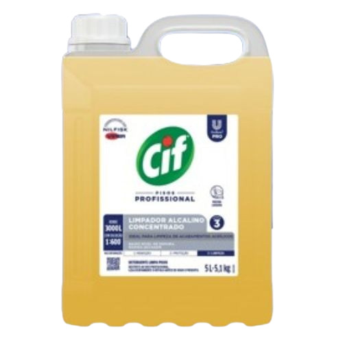LIMPADOR BAIXA ESPUMA ALCALINO CIF 5LT DILUICAO 1/600