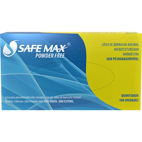 LUVA LATEX TAMANHO G COM 100 UNIDADES SEM PO COM ANVISA SAFEMAX 